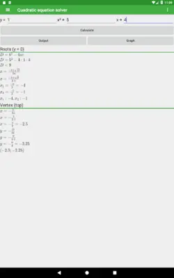 Quadratic equation solver android App screenshot 1