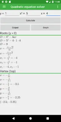 Quadratic equation solver android App screenshot 3